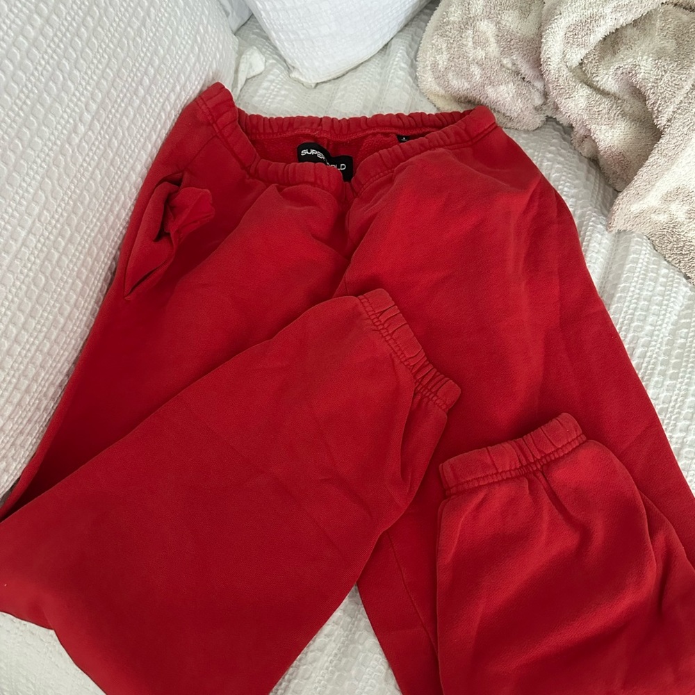 Aritzia Superworld Red Sweatpants